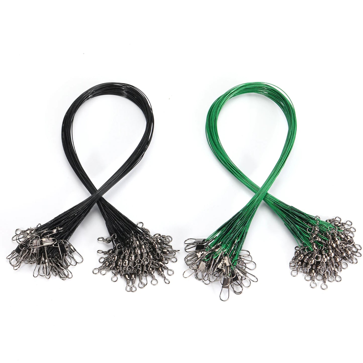 Sougayilang 20 قطعة من خط صيد الفولاذ المقاوم للعض مع سلك فولاذي مع ملحق صيد دوار سلك صيد أساسي 15-30 سم