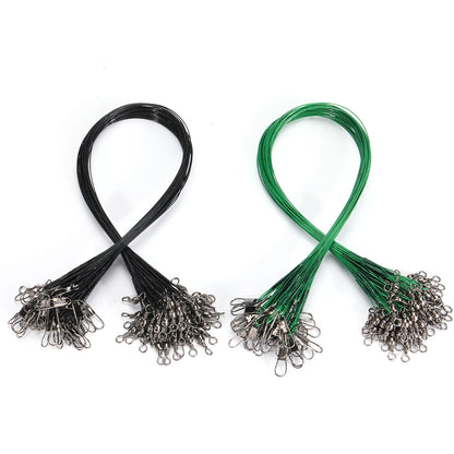 Sougayilang 20 قطعة من خط صيد الفولاذ المقاوم للعض مع سلك فولاذي مع ملحق صيد دوار سلك صيد أساسي 15-30 سم