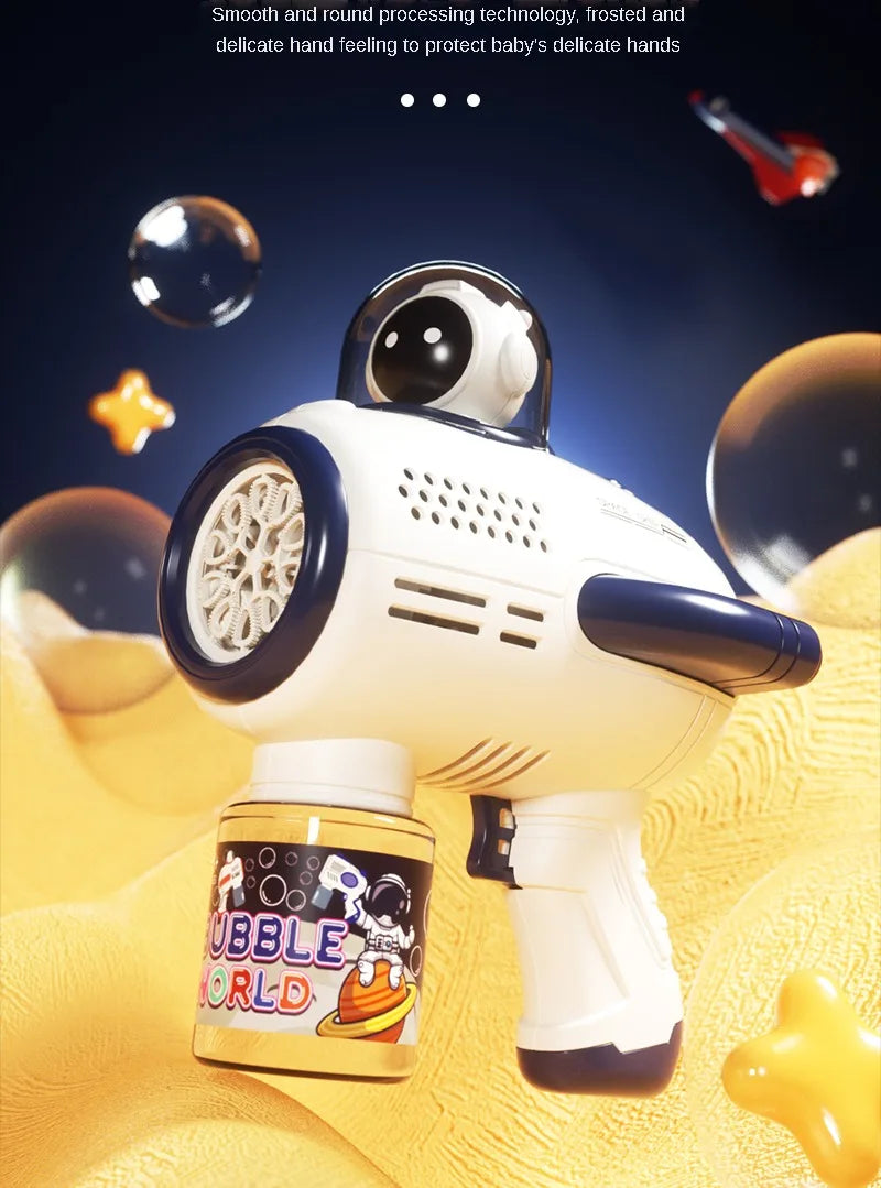 Children Bubble Gun Toy Astronaut Fully Automatic Bubble Machine Bubbles Gun Outdoor Game Fantasy Toy for Boys Girls Gifts