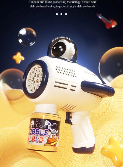 Children Bubble Gun Toy Astronaut Fully Automatic Bubble Machine Bubbles Gun Outdoor Game Fantasy Toy for Boys Girls Gifts