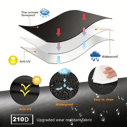 BBQ Gas Grill Cover UV Protective Durable Convenient Fits Weber Char-Broil Grill Furniture Cover Black