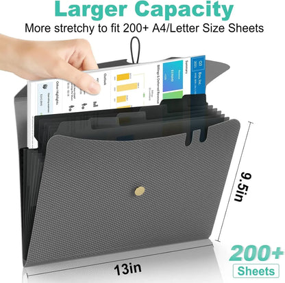 Expanding File Folder,5 Pocket Folders for Documents,Portable Paper Organizer for School Office Supplies,A4 Size