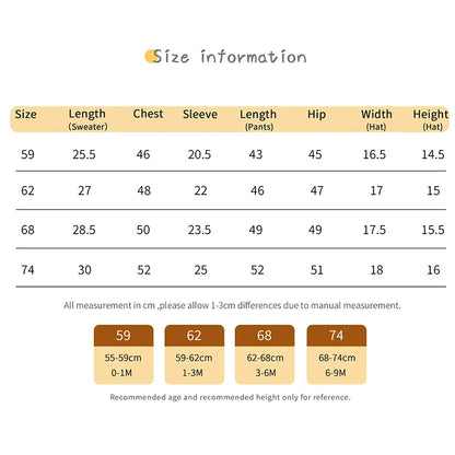 Kids Clothes Set 0-9M Autumn Winter Blue Casual Outerwear Newborn Infant Boys Long Sleeve Sweaters Pullovers+Pants Toddler Suits