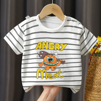 Kids Clothes T-Shirt  Children's Clothing  Boys Girls Summer Cartoon Tops Short Sleeve Clothes 100% Cotton Baby Clothing