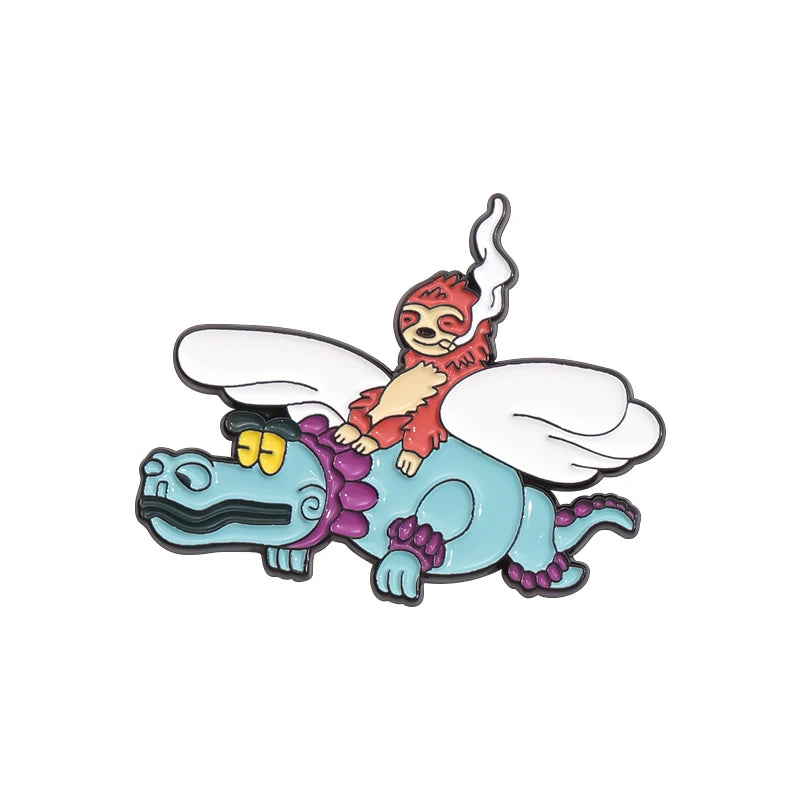 Retro Mexican Metal Hat Clip Pins Enamel Pins Cartoon Sloth Boy Baseball Cap Golf Cap Hat Badge Accessories Fashion Jewelry Gift