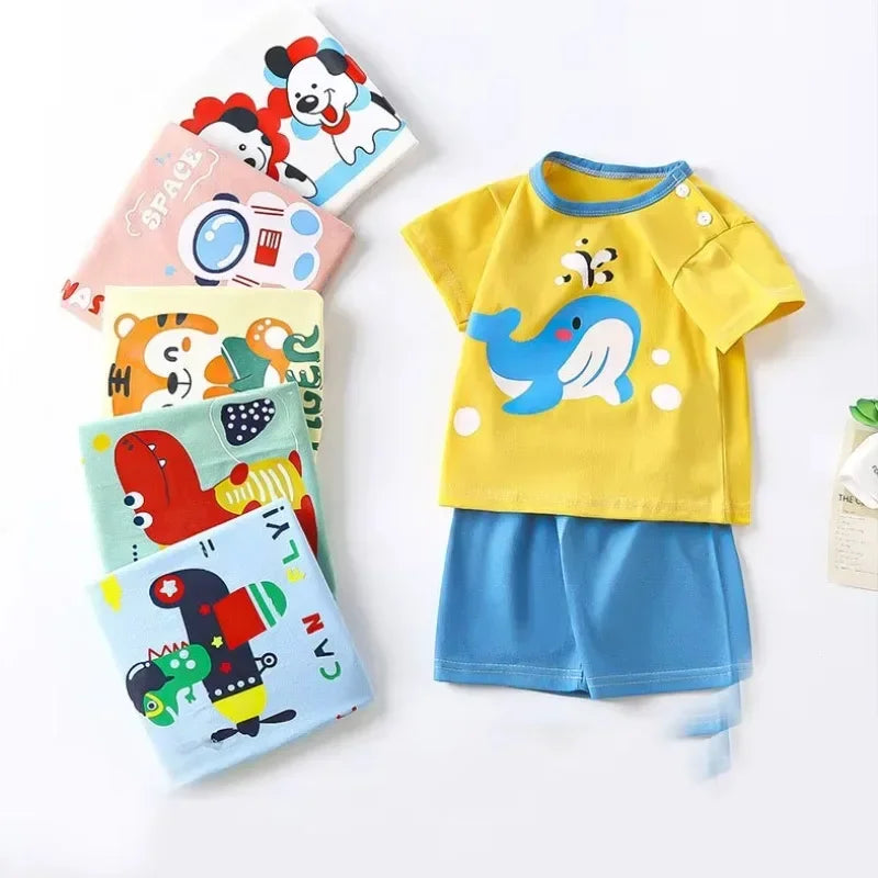 Kids Clothes Children's Sets Boys Girl T-shirt Shorts 2PCS Summer Cotton Short sleeve Baby Children Clothing Toddler Suit