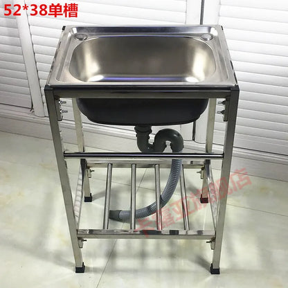 The kitchen is thick and simple, stainless steel sink, single sink, double sink, large single sink with bracket, water basin, ve