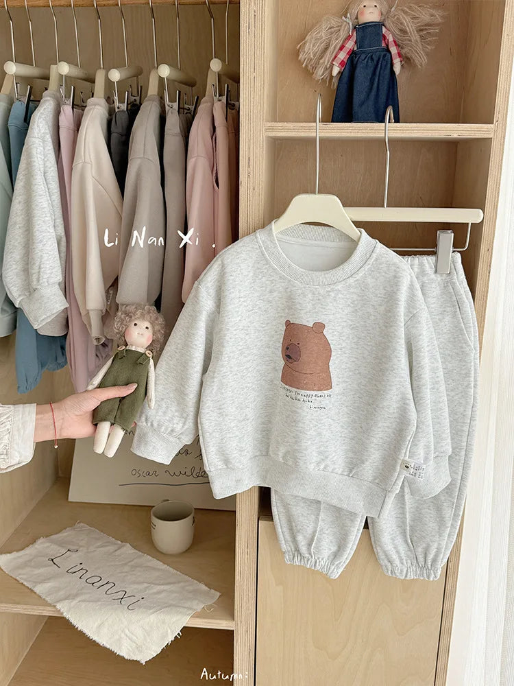 Kids Clothes Sets 2025 Autumn Winter Sport Suits for Boys Cartoon Sweatshirts+pants Tracksuits for Girls Toddler Outfits Sets