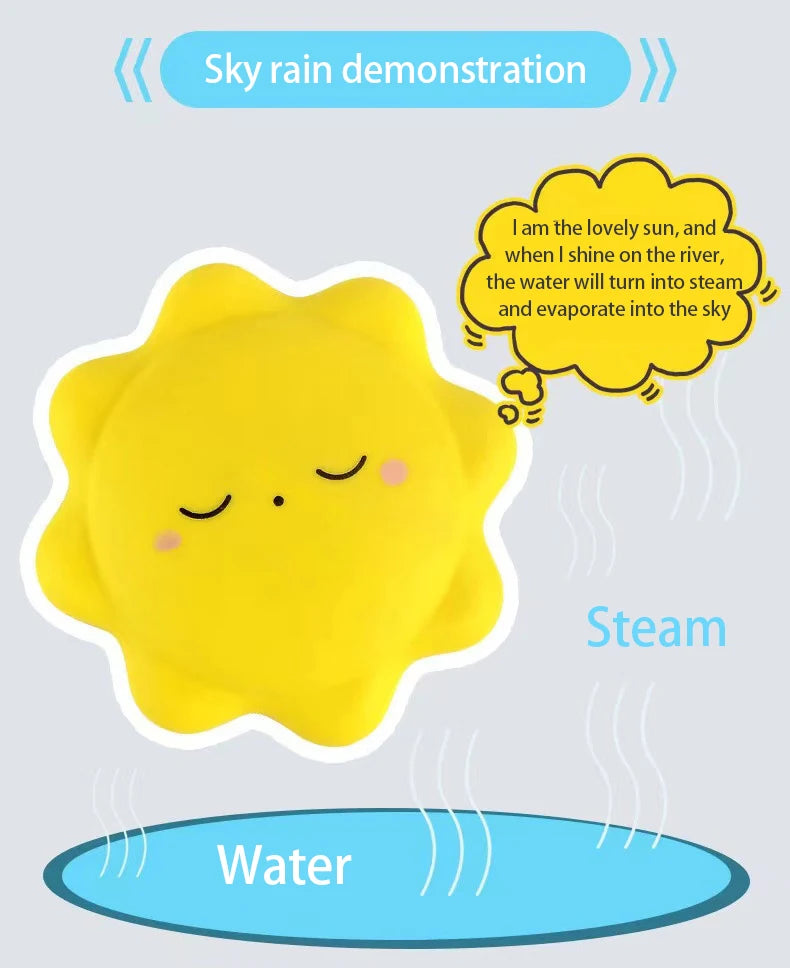 Cloud Weather Bath Toy for Kids Press Spray Educational Water Cycle Play Pool Beach Safe Fun