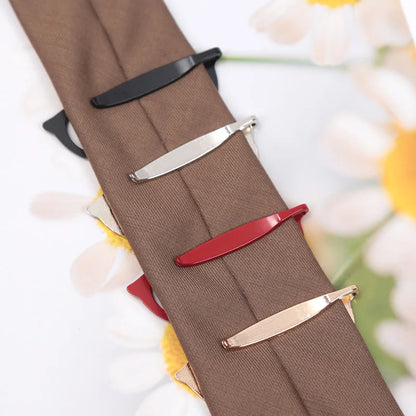 Men's Tie Clip Fashion Metal Glasses Tone Bar Jewelry for Men Necktie Clasp Suit Tie Gift Accessories