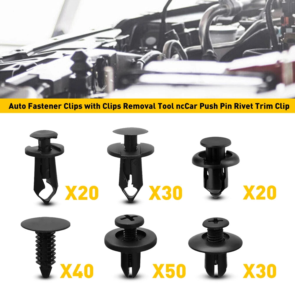 190 PCS Car Fastener Clip Kit Bumper Fender Rivet Clips Auto Body Push Retainer Pin Rivet Bumper Door Trim Panel Retainer Repair