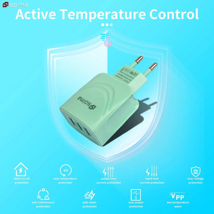 EU Plug 3 Ports USB Charger Charge For Mobile Phone Plug Charging Adapter Portable Wall Mobile Charger