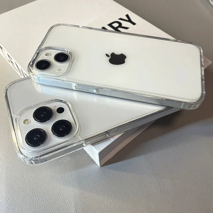 Luxury Transparent Soft Acrylic Phone Case For iPhone 16 15 14 13 12 11 Pro Max XS X XR 7 8Plus Mini Shockproof Protective Cover