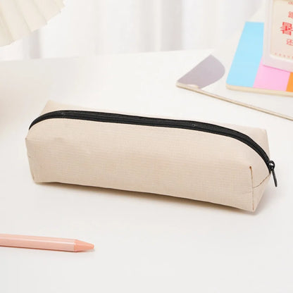 1pc Small Solid Color Simple Zipper  Pencil Case Mini Pen Bags Stationery for School Office Suppliers