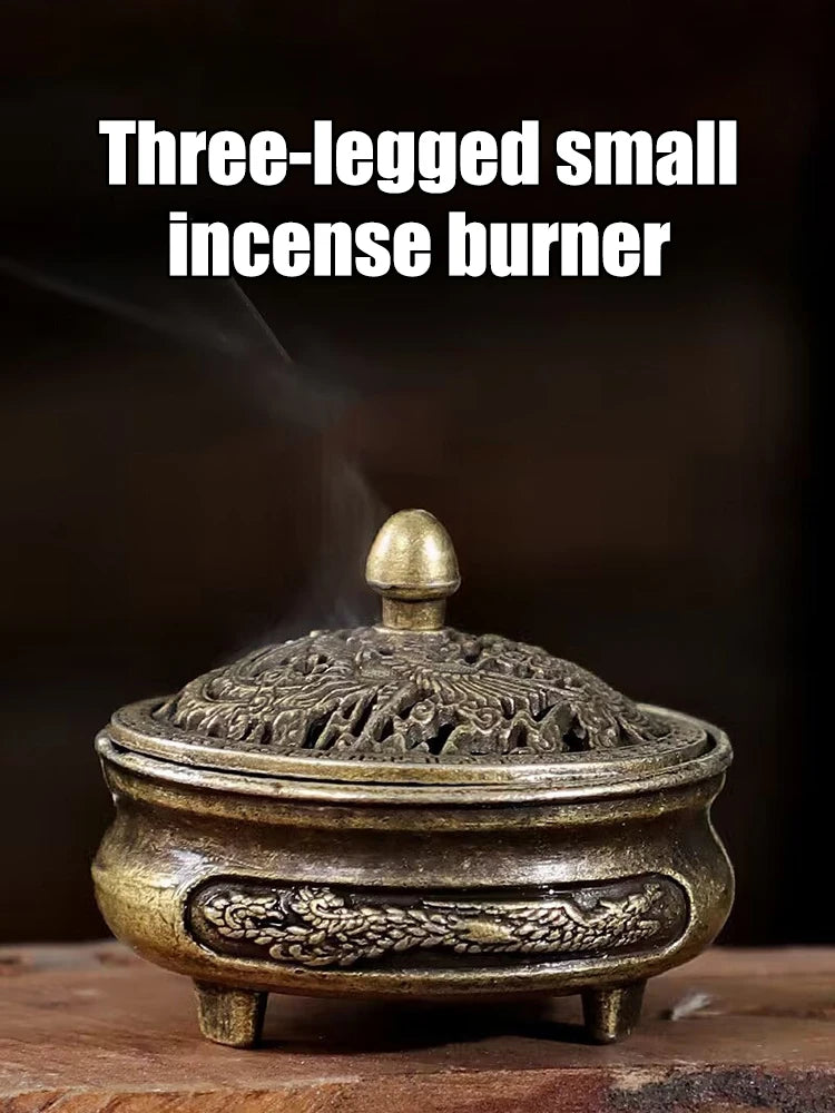 1PC Longfeng Fingertip Stove, Three-Legged Small Incense Burner, Non-Stick Powder Tray, Creative Aromatherapy Burner