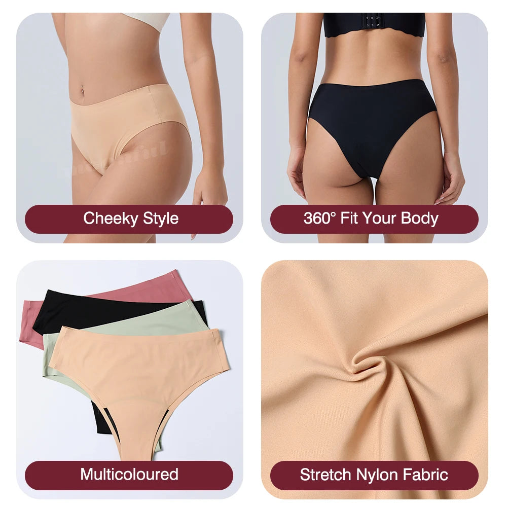 Seamless Period Underwear Girls High Waist Menstruation Panties Women's Menstrual Panties Ladies Menstrual Underwear Leak Proof