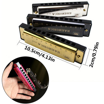 Harmonica Key of C 10 Hole Chromatic Harmonica C with Case for Beginner Gift with Case
