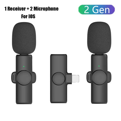 Professional Wireless Lavalier Microphone for iPhone iPad Laptop Android Live Gaming Video Recording Interview Business Mic