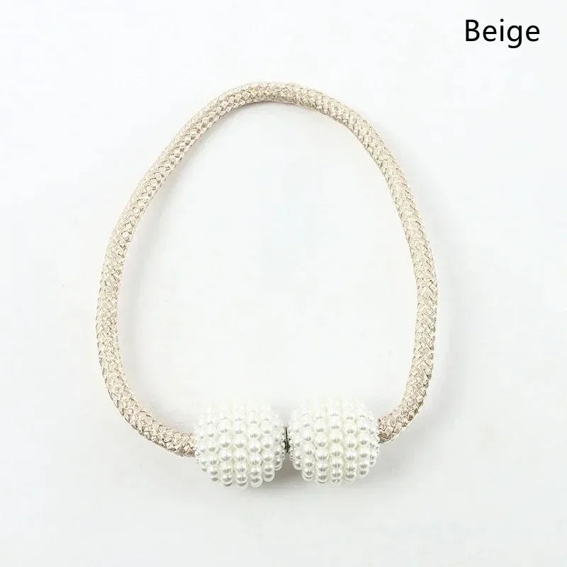 1pcs-2PCS New curtain buckle, curtain strap, pearl buckle design, no drilling installation, curtain tie rope