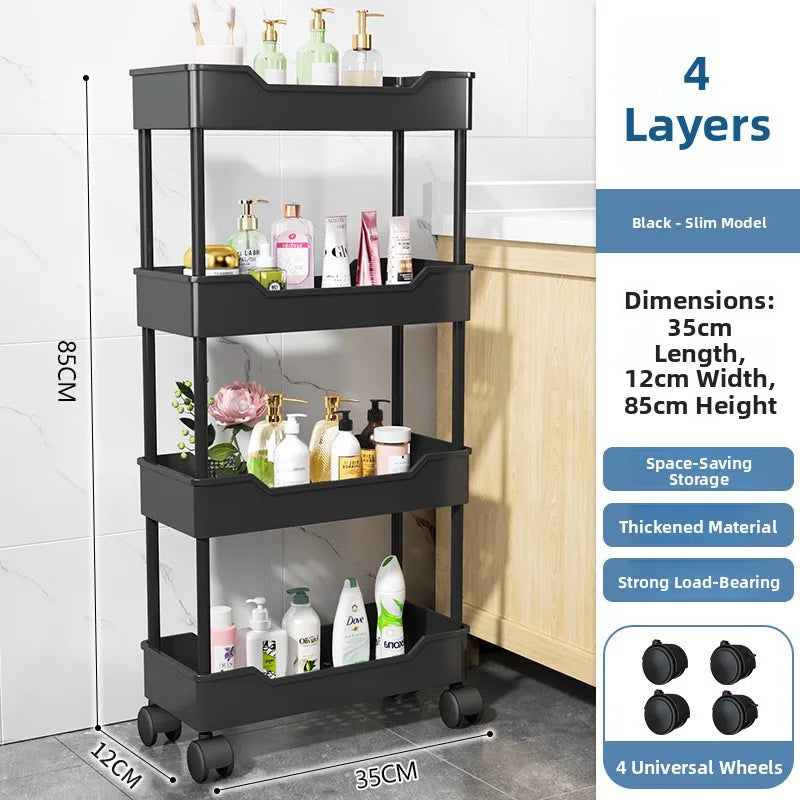 Kitchen Storage Ra Doorstep Drop off Mobile Cart Standalone Floor-Mounted Multi-Functional Organizer for Cooking Utensils