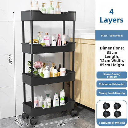 Kitchen Storage Ra Doorstep Drop off Mobile Cart Standalone Floor-Mounted Multi-Functional Organizer for Cooking Utensils