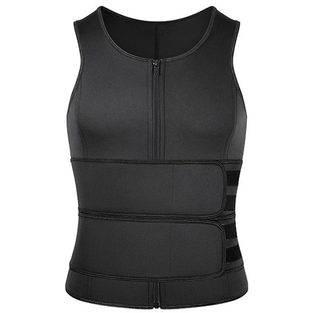 Men's Compression Sweat Sauna Vest New Slimming Suit For Students Waist Belts Body Shaper Tank Top For Workout Fitness Gym