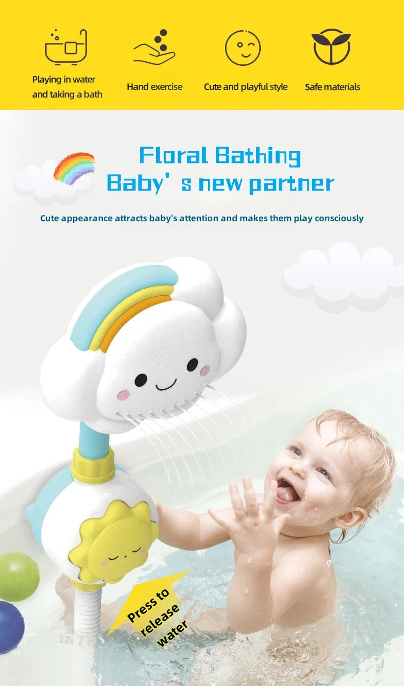 Cloud Weather Bath Toy for Kids Press Spray Educational Water Cycle Play Pool Beach Safe Fun