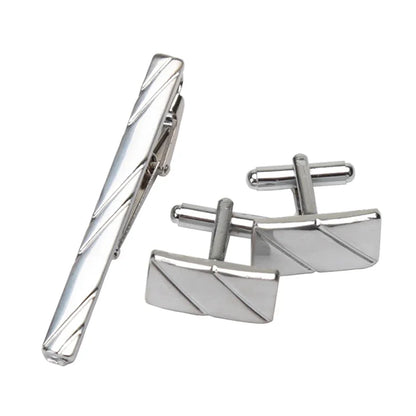 Men's Classic Tie Clips Cufflinks Set Luxury Tie Pin Accessories Shirts Cuff Tie Clips Fashion Cufflink for Men Gifts Jewelry