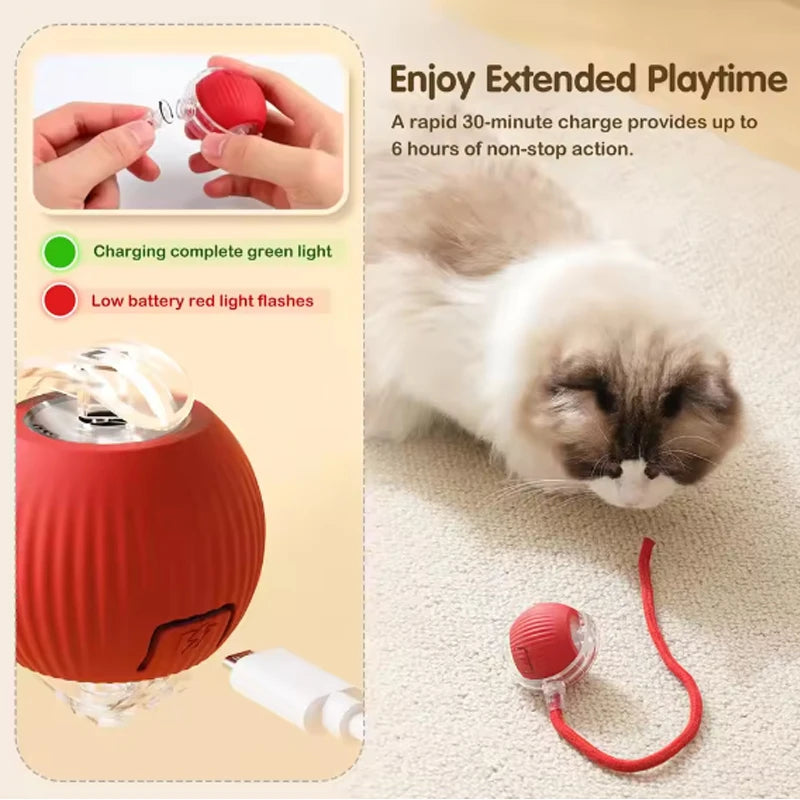 Cat toys cat smart cat balls to help relieve boredom kitten avoid toys pet electric rolling ball artifact