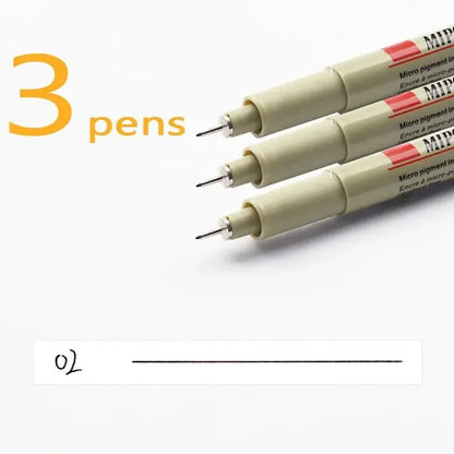 3pcs Manga Markers Needle Pen Art Hand-painted Hook Line Pen Sketch Pens Stationery Set Art School Supplies Art Sakura Pen New