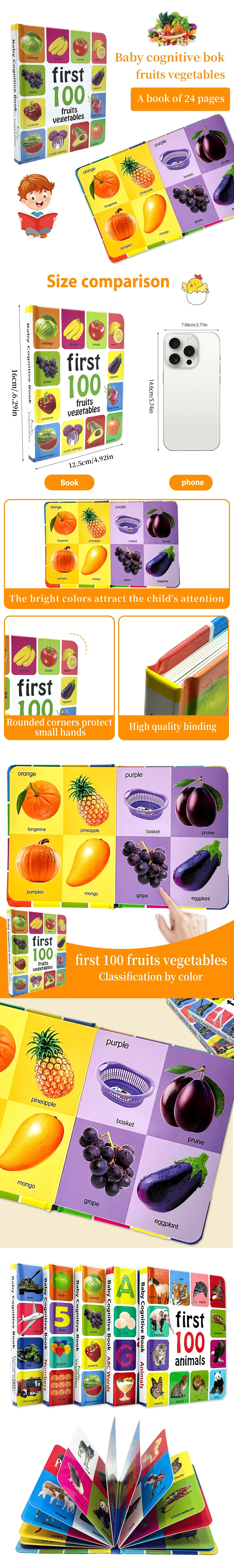 0-2 Years English Children's Cognitive Encyclopedia Enhancing Cognition Children's Early Learning Books Gifts