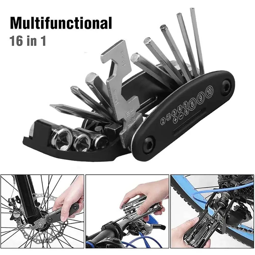 16 in 1 Mountain Bike Portable Socket Multipurpose Wrench Bicycle Multi Tool Screwdriver Motorcycle Bicycle Repair Tools