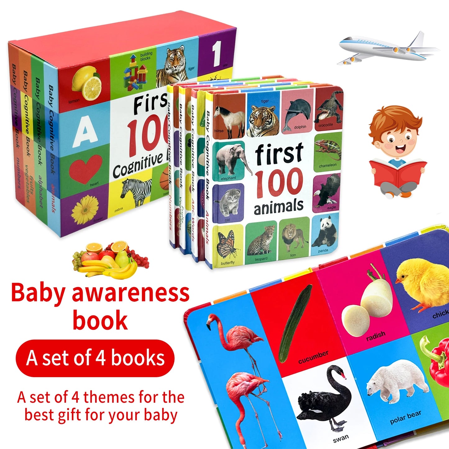 0-2 Years English Children's Cognitive Encyclopedia Enhancing Cognition Children's Early Learning Books Gifts