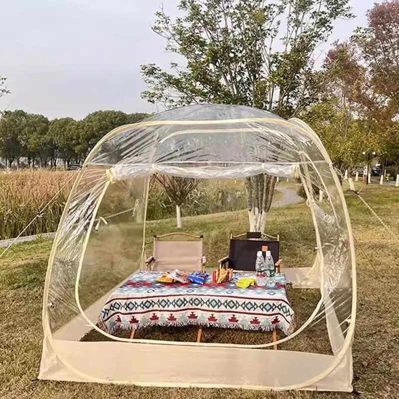 Outdoor Transparent Panoramic Tent Creative Windproof Courtyard Dinner Dome Camping Tents Family Travel Parties Equipment