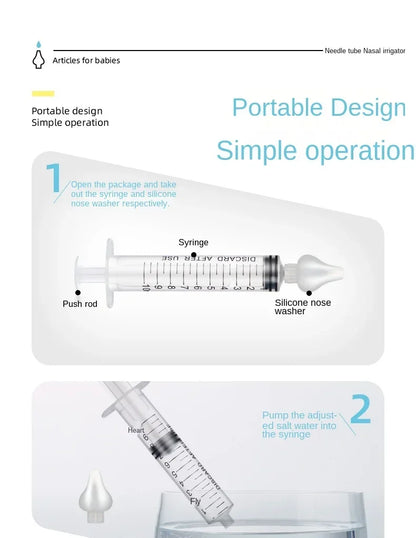1/2Pcs Needle Tube Baby Nasal Aspirator Syringe Baby Nose Cleaner Rhinitis Nasal Washer Irrigator Baby Nose Washing for Children