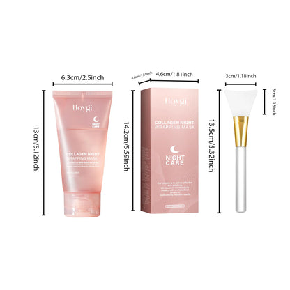 Collagen Peel-off Mask Deep Hydrating Fade Fine Lines Firming Shrink Pores Brightening Overnight Wrapping Mask Face Skin Care