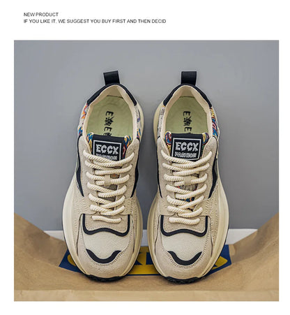 Men's Shoes 2025 Spring New Casual Versatile Comfortable Fashion Trend Niche Non-slip Wear-Resistant Retro Sneakers