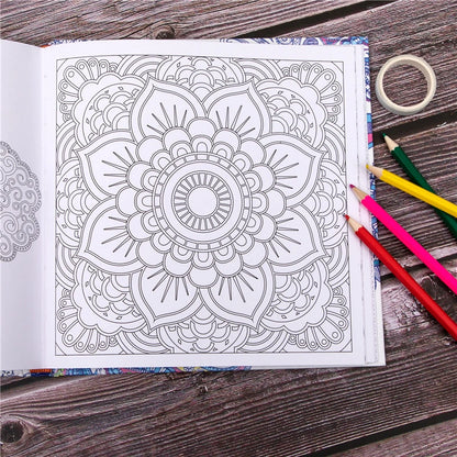 1 Books Mandalas Flower Coloring Book For Children Adult Relieve Stress Kill Time Graffiti Painting Drawing Art Book Stationerys