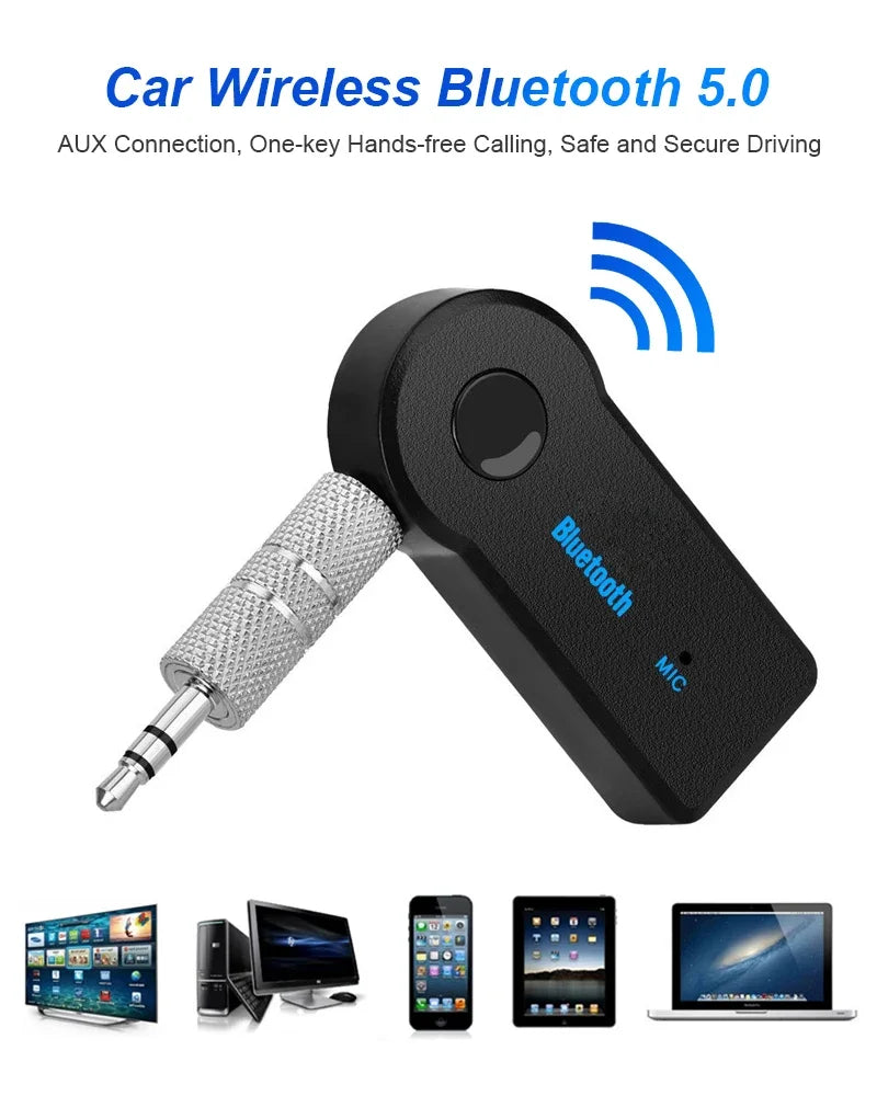 AUX Car Bluetooth Receiver,3.5mm Socket 5.0 Wireless Bluetooth Adapter,Audio Converter Mobile Phone Hands-Free Stereo