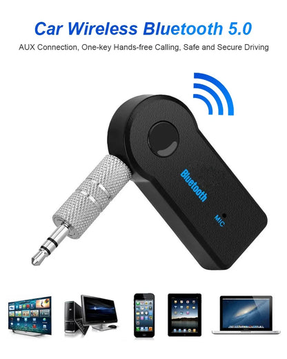 AUX Car Bluetooth Receiver,3.5mm Socket 5.0 Wireless Bluetooth Adapter,Audio Converter Mobile Phone Hands-Free Stereo