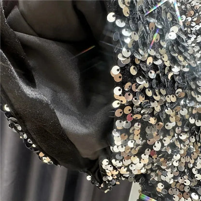 New Autumn Black Velvet Shorts Women Sequined Shiny Versatile Short Pants Clubwear Shorts Hot Pants High Street