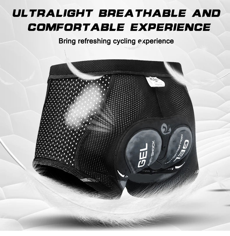 X-TIGER Men's Cycling Underwear with 5D Gel Cushioned MTB Boxer Cycling Shorts Road Cycling Underwear Cycling Equipment