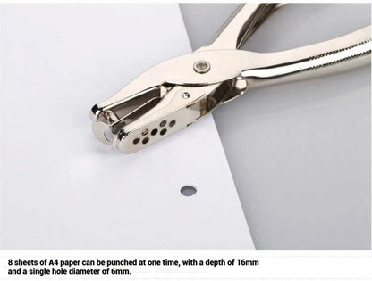 Single Hole Punch 8 Sheet Capacity 6mm Diameter Hole Puncher Hand Paper Scrapbooking Punches for Home Office School Supplies