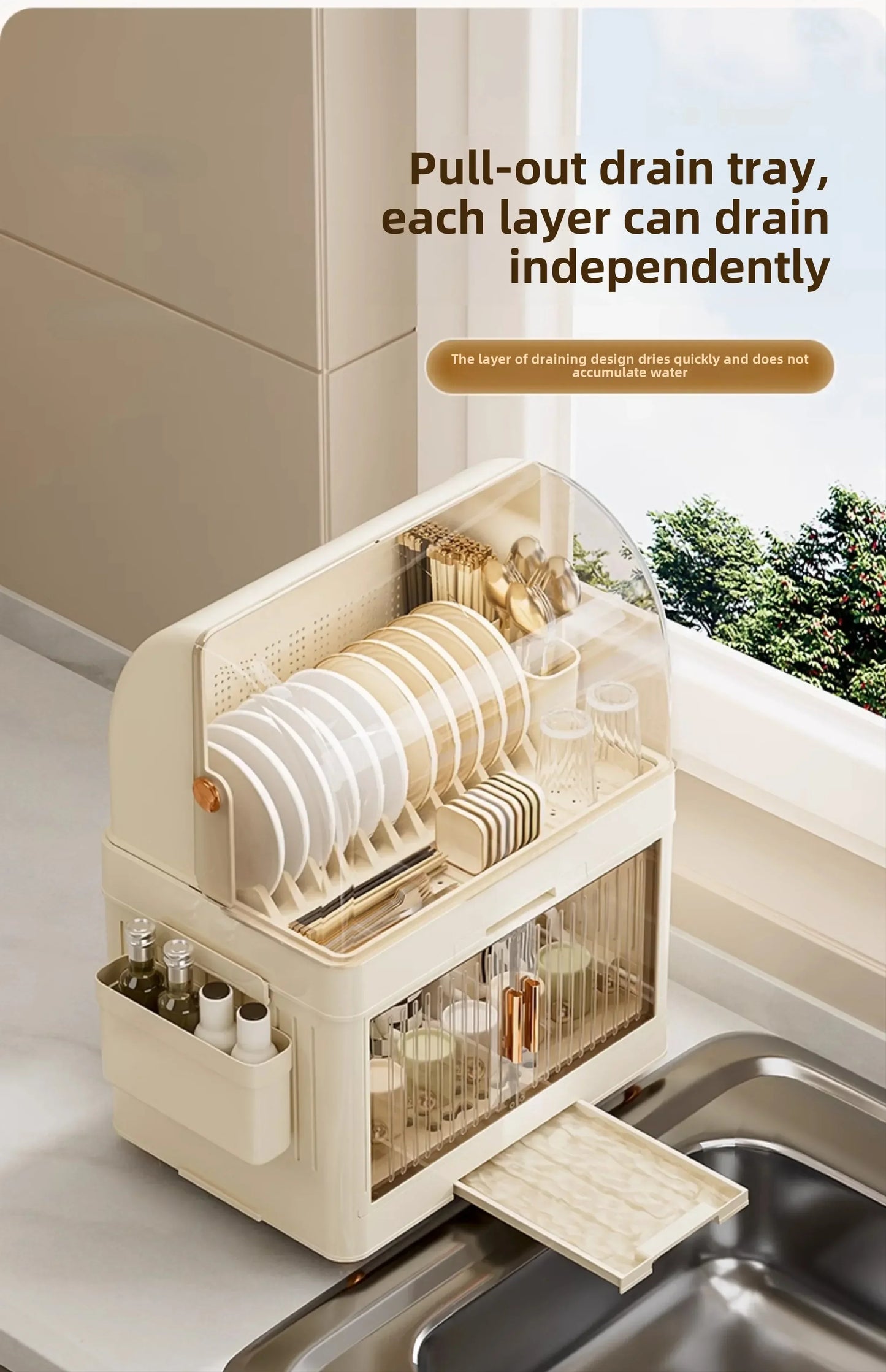 Kitchen Bowl Rack, Tableware Storage Box, Household with Lid, Tableware, Bowl Box, Dish Drain Rack, Plastic Cupboard