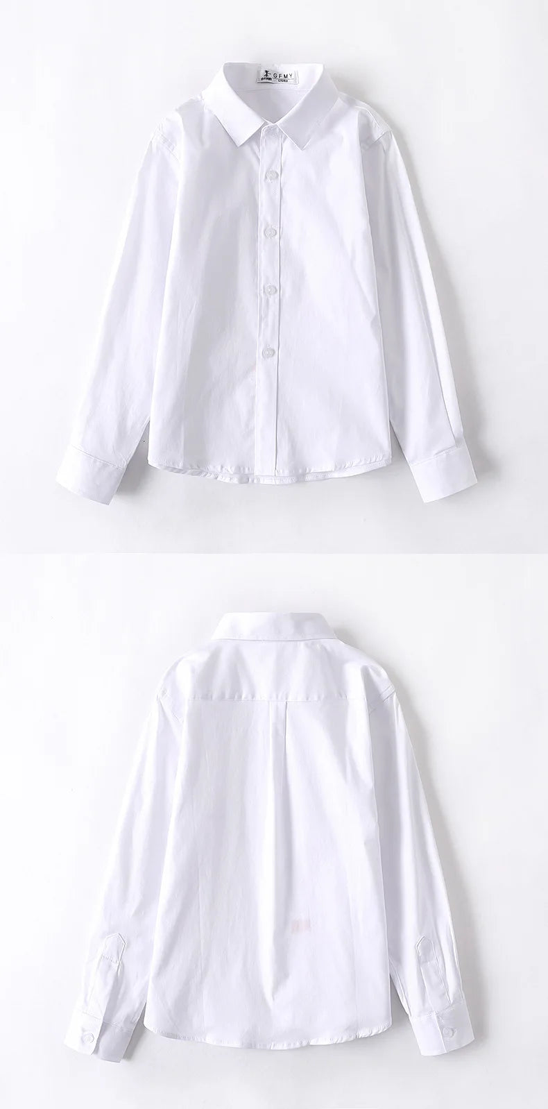 Kids Clothes Girls 8 To 12 Cotton Children Long Sleeve White Shirts Primary School Uniform for Teenage Boys Button Tops 6-16Yrs