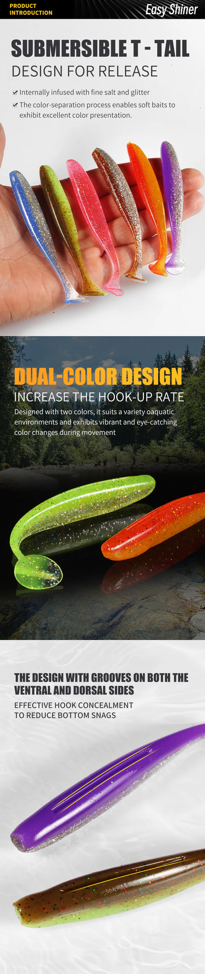 2021 Supercontinent shiner 50mm 75mm 100mm Fishing Lures soft Artificial Bait easy for hooking up big pike