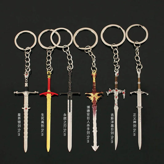 Men Bag Pendants Keychain Accessories Sword Toy Pendant Sword Type Keychain Metal Keychain