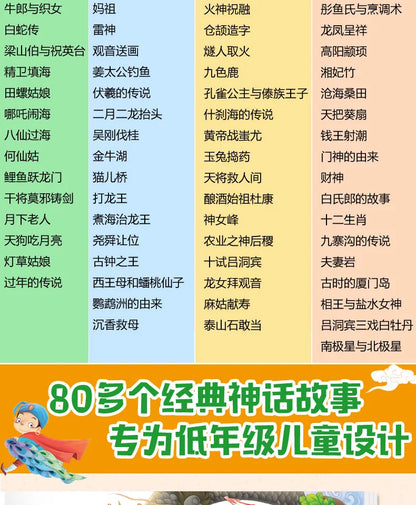 Chinese Mythology and Story Phonetic Version: Complete 4 Extracurricular Reading Books for Primary School Students