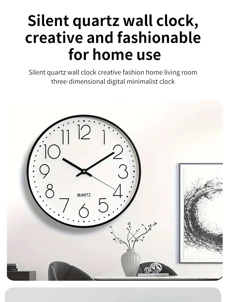 8 Inch Mute Quartz Wall Clock Cubic Digital Clock Living Room Bedroom Wall Clock Simple Digital Clock Home Decorations