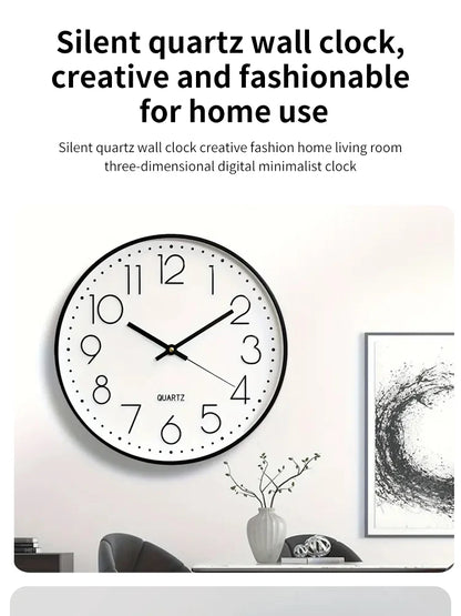 8 Inch Mute Quartz Wall Clock Cubic Digital Clock Living Room Bedroom Wall Clock Simple Digital Clock Home Decorations